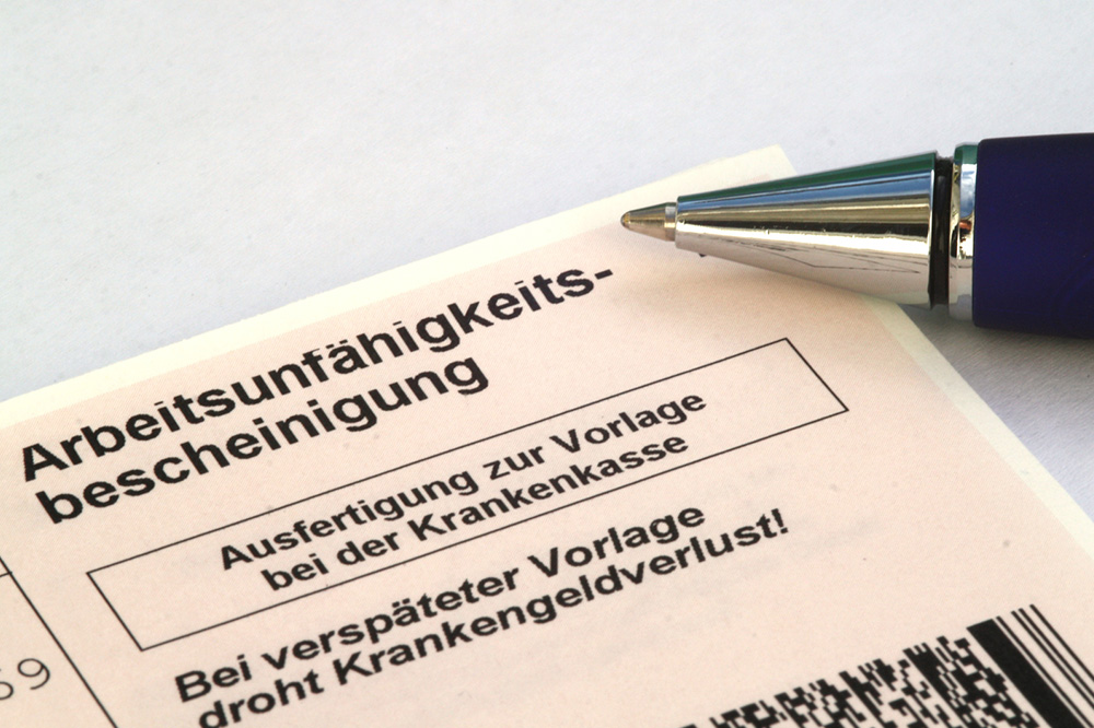 Arbeitsunfähigkeitsvescheinigung